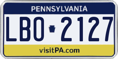 PA license plate LBO2127
