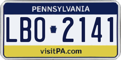 PA license plate LBO2141