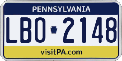 PA license plate LBO2148