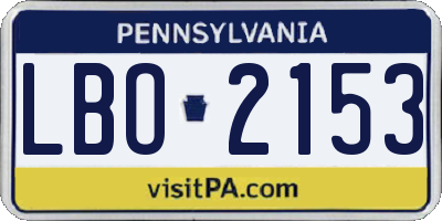 PA license plate LBO2153