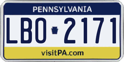 PA license plate LBO2171