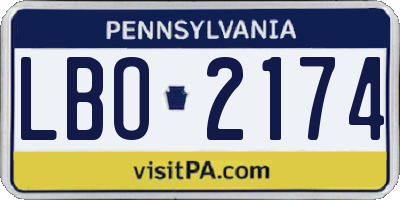 PA license plate LBO2174