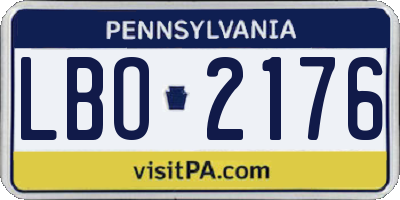 PA license plate LBO2176