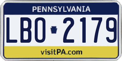 PA license plate LBO2179