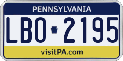 PA license plate LBO2195