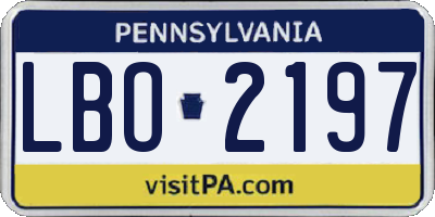 PA license plate LBO2197
