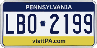PA license plate LBO2199