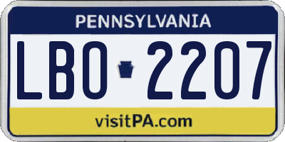 PA license plate LBO2207