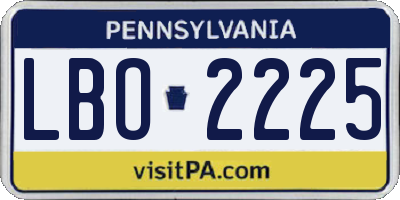 PA license plate LBO2225