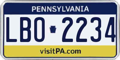 PA license plate LBO2234