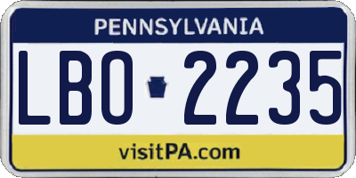 PA license plate LBO2235