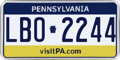 PA license plate LBO2244