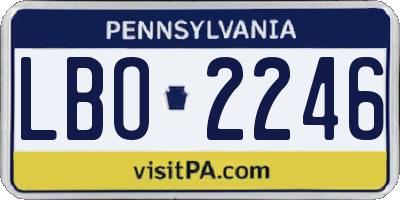 PA license plate LBO2246