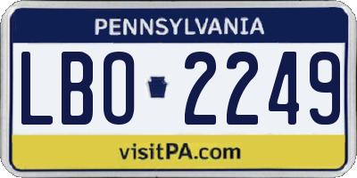 PA license plate LBO2249