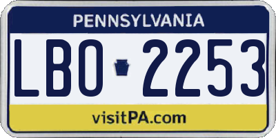 PA license plate LBO2253
