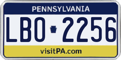 PA license plate LBO2256