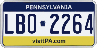 PA license plate LBO2264