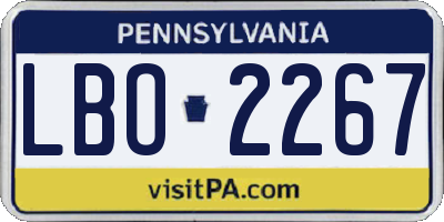 PA license plate LBO2267
