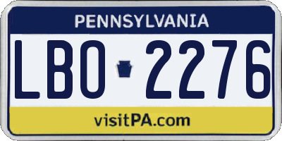 PA license plate LBO2276
