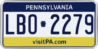 PA license plate LBO2279