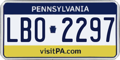 PA license plate LBO2297