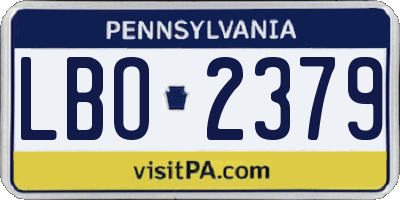 PA license plate LBO2379