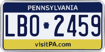 PA license plate LBO2459