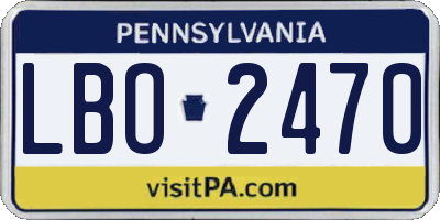 PA license plate LBO2470