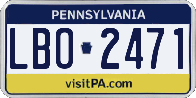 PA license plate LBO2471