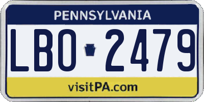 PA license plate LBO2479