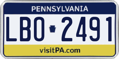 PA license plate LBO2491