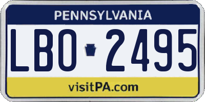 PA license plate LBO2495
