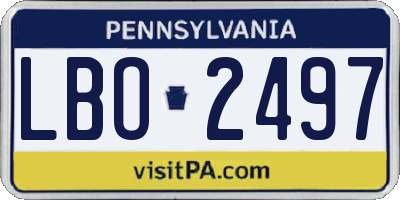 PA license plate LBO2497