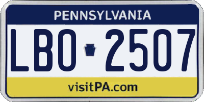 PA license plate LBO2507