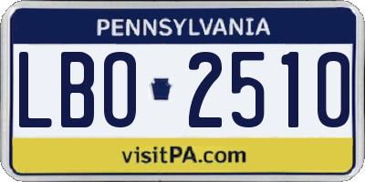 PA license plate LBO2510