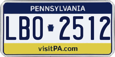 PA license plate LBO2512