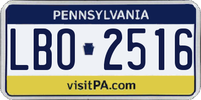 PA license plate LBO2516