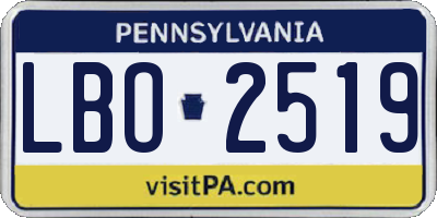 PA license plate LBO2519