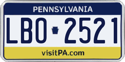 PA license plate LBO2521