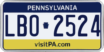 PA license plate LBO2524