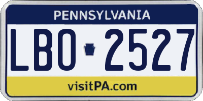 PA license plate LBO2527