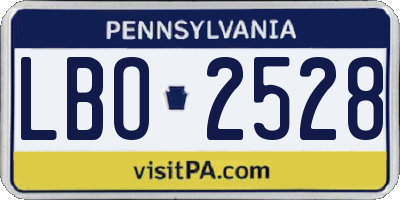 PA license plate LBO2528
