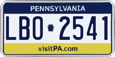 PA license plate LBO2541