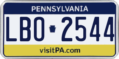 PA license plate LBO2544