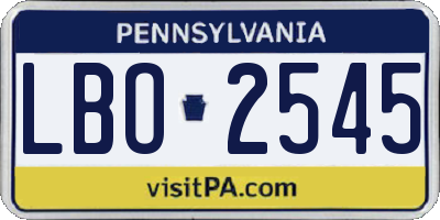 PA license plate LBO2545
