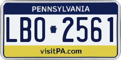 PA license plate LBO2561