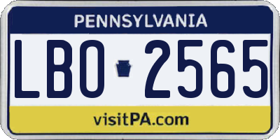 PA license plate LBO2565