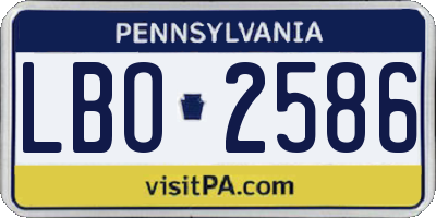 PA license plate LBO2586