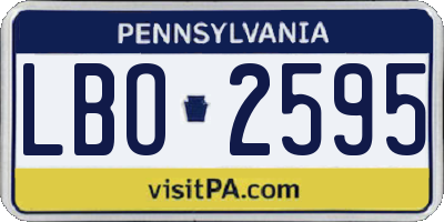PA license plate LBO2595