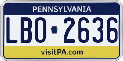 PA license plate LBO2636